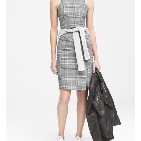 Banana Republic Plaid Bi-Stretch Sheath Dress NEW - Picture 5 of 11